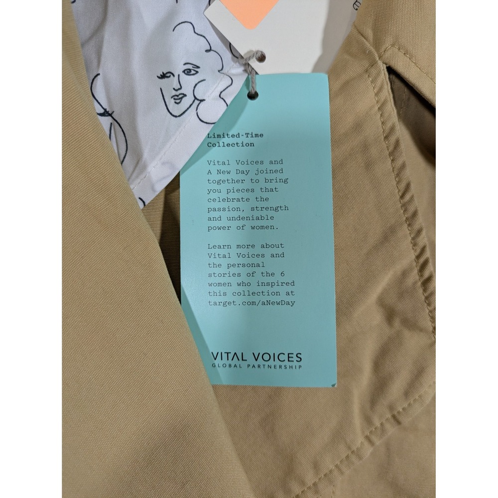 A New Day Women's Beige Tan Sleeveless Trench coat Safari Dress Size M NWT - Picture 6 of 6